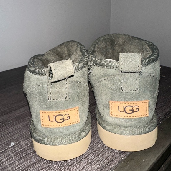 UGG Ultra Mini Olive Suede Boots - Picture 5 of 7